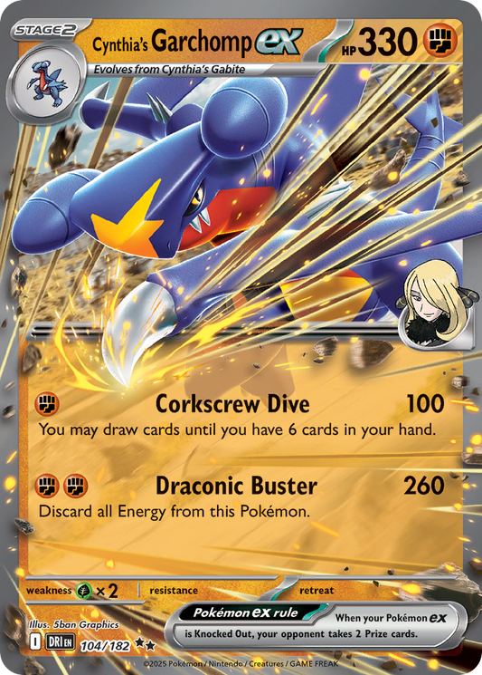 Cynthia's Garchomp ex (ex) (104/244) [Scarlet & Violet: Destined Rivals]