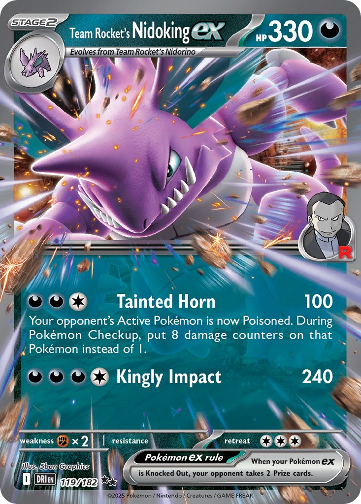 Team Rocket's Nidoking ex (ex) (119/244) [Scarlet & Violet: Destined Rivals]