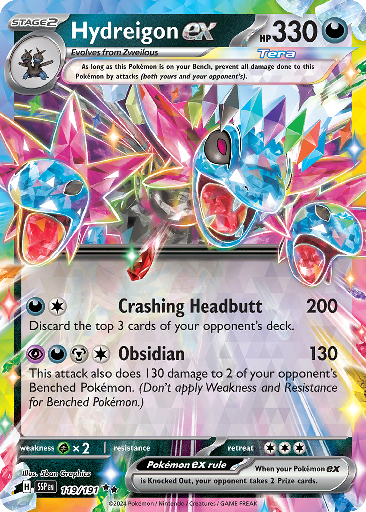 Hydreigon ex (Tera, ex) (119/252) [Scarlet & Violet: Surging Sparks]