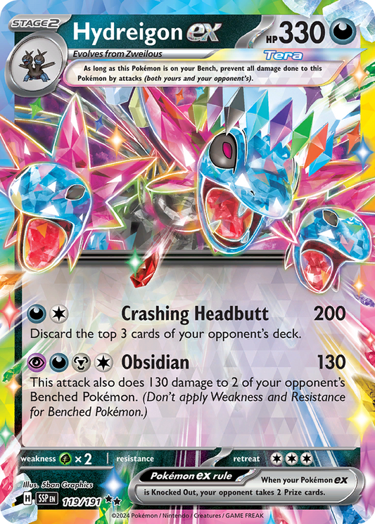 Hydreigon ex (Tera, ex) (119/252) [Scarlet & Violet: Surging Sparks]