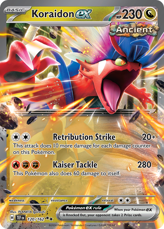 Koraidon ex (ex, Ancient) (120/218) [Scarlet & Violet: Temporal Forces]