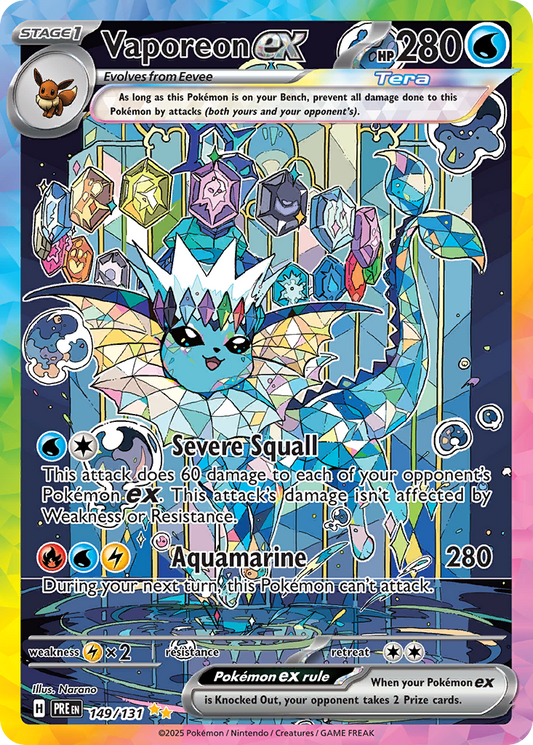 Vaporeon ex (Tera, ex) (149/180) [Scarlet & Violet: Prismatic Evolutions]