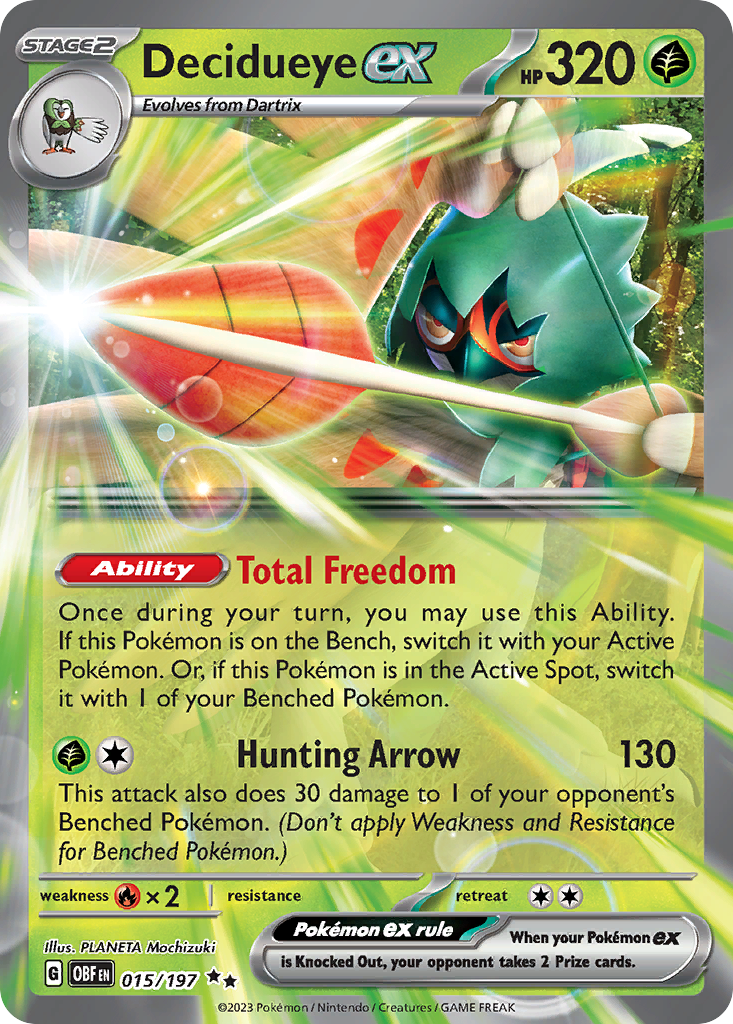 Decidueye ex (ex) (15/230) [Scarlet & Violet: Obsidian Flames]