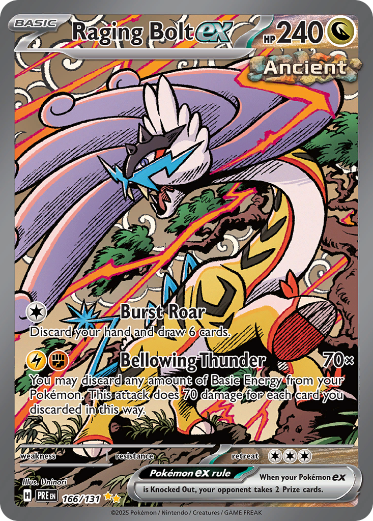 Raging Bolt ex (ex, Ancient) (166/180) [Scarlet & Violet: Prismatic Evolutions]