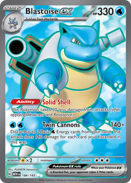 Blastoise ex (ex) (184/207) [Scarlet & Violet: 151]