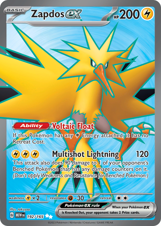 Zapdos ex (ex) (192/207) [Scarlet & Violet: 151]