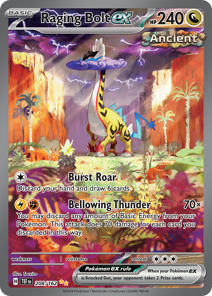 Raging Bolt ex (ex, Ancient) (208/218) [Scarlet & Violet: Temporal Forces]