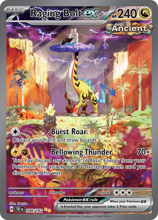 Raging Bolt ex (ex, Ancient) (208/218) [Scarlet & Violet: Temporal Forces]