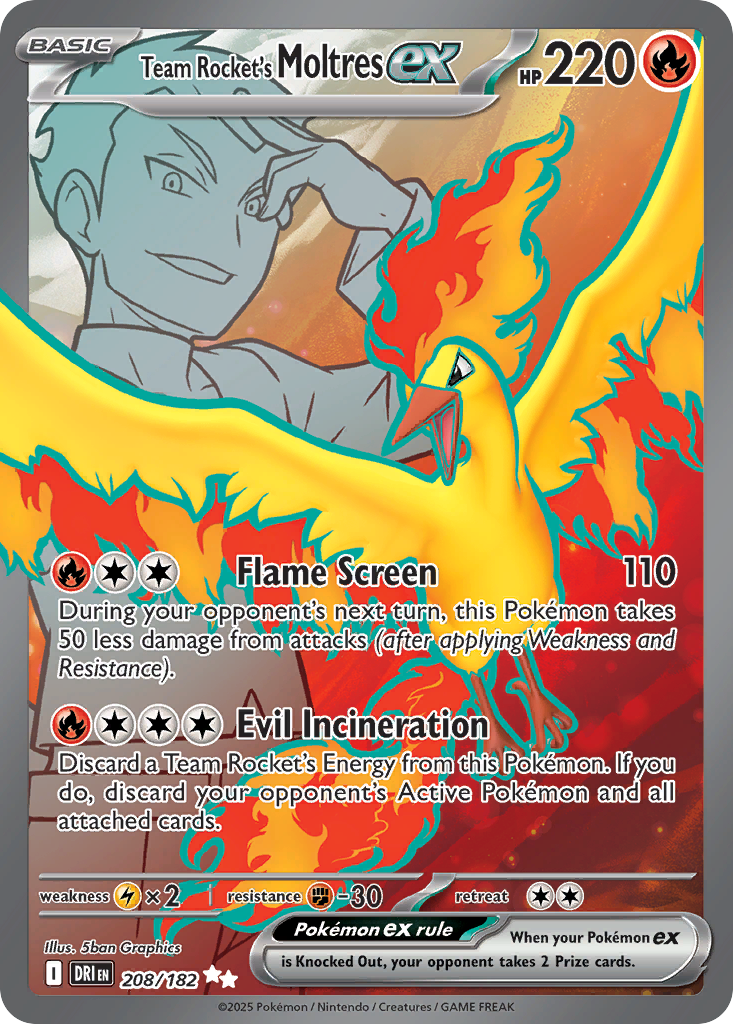 Team Rocket's Moltres ex (ex) (208/244) [Scarlet & Violet: Destined Rivals]