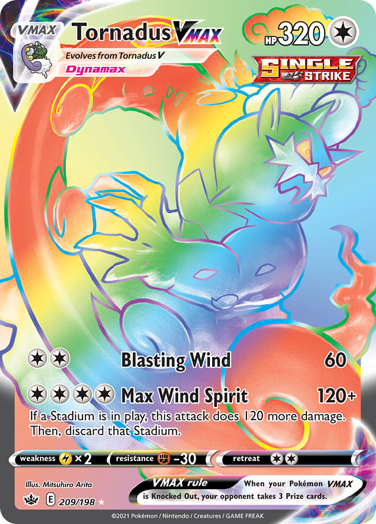 Tornadus VMAX (VMAX, Single Strike) (209/233) [Sword & Shield: Chilling Reign]