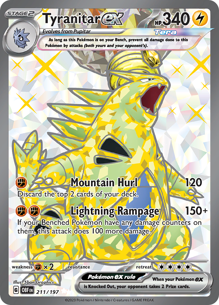 Tyranitar ex (ex, Tera) (211/230) [Scarlet & Violet: Obsidian Flames]
