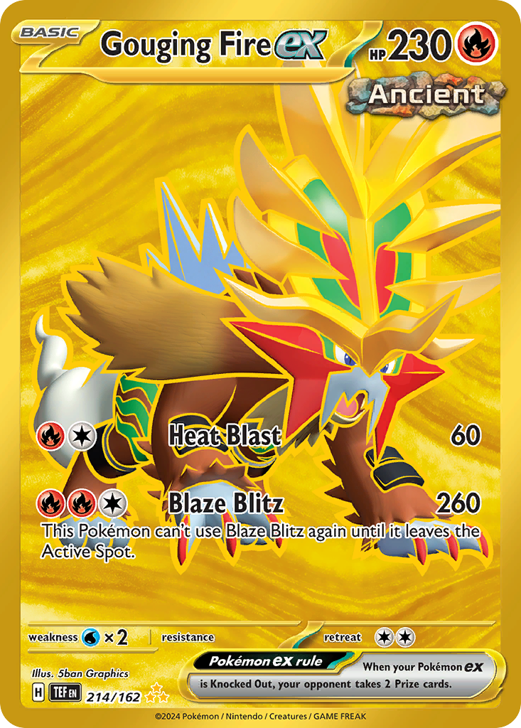 Gouging Fire ex (ex, Ancient) (214/218) [Scarlet & Violet: Temporal Forces]