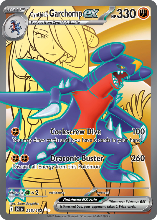 Cynthia's Garchomp ex (ex) (215/244) [Scarlet & Violet: Destined Rivals]