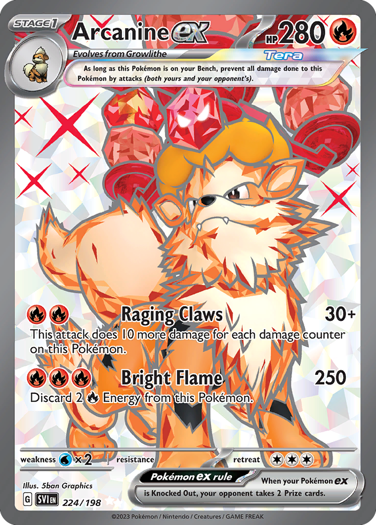Arcanine ex (Tera, ex) (224/258) [Scarlet & Violet]