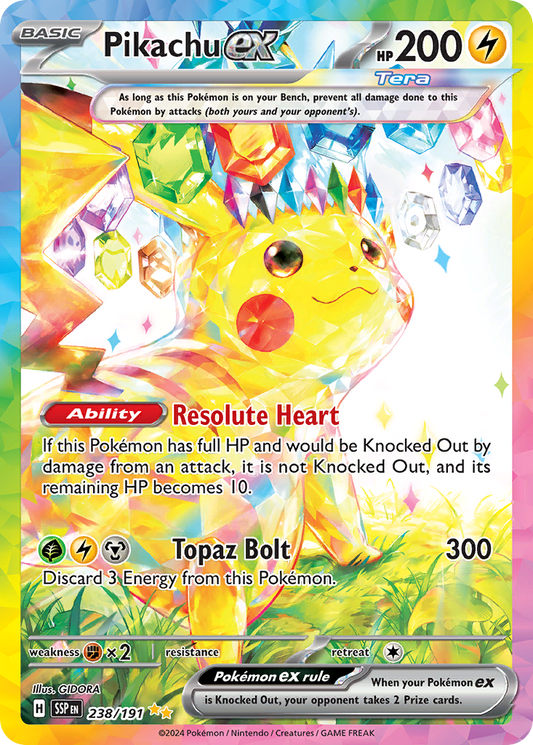 Pikachu ex (Tera, ex) (238/252) [Scarlet & Violet: Surging Sparks]