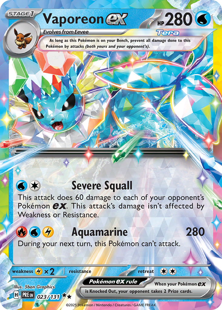 Vaporeon ex (Tera, ex) (23/180) [Scarlet & Violet: Prismatic Evolutions]