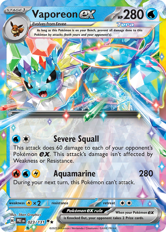 Vaporeon ex (Tera, ex) (23/180) [Scarlet & Violet: Prismatic Evolutions]