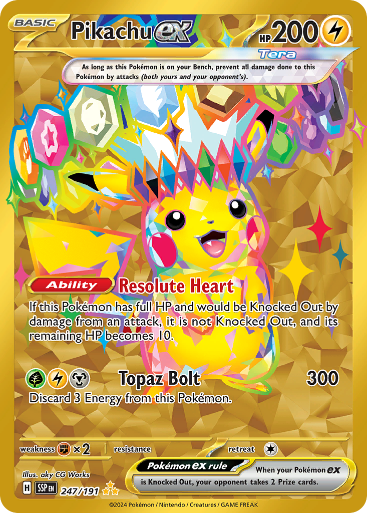 Pikachu ex (Tera, ex) (247/252) [Scarlet & Violet: Surging Sparks]
