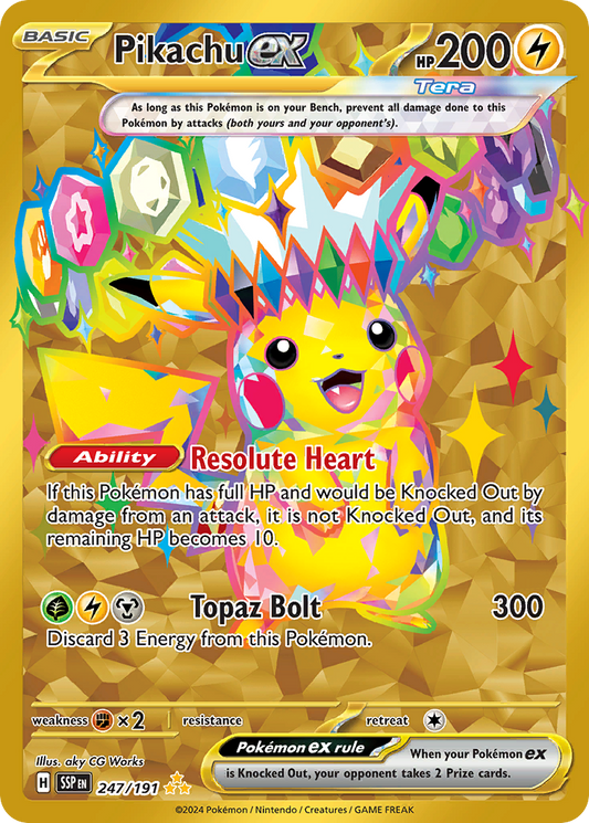Pikachu ex (Tera, ex) (247/252) [Scarlet & Violet: Surging Sparks]