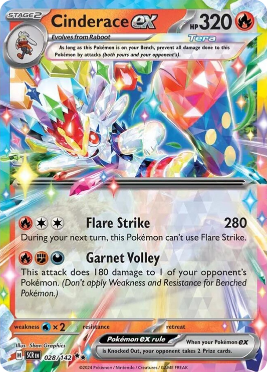 Cinderace ex (Tera, ex) (28/175) [Scarlet & Violet: Stellar Crown]