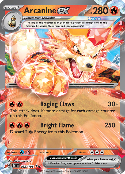 Arcanine ex (Tera, ex) (32/258) [Scarlet & Violet]