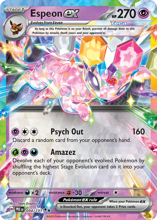 Espeon ex (Tera, ex) (34/180) [Scarlet & Violet: Prismatic Evolutions]