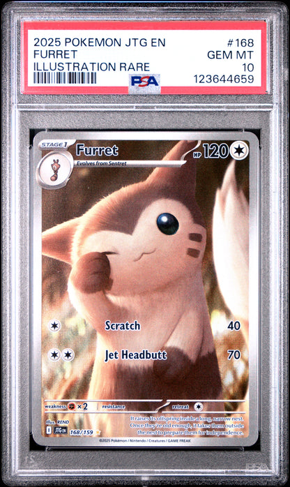 Furret Illustration Rare Pokemon Jtg En-Journey Together 168 NM PSA 10