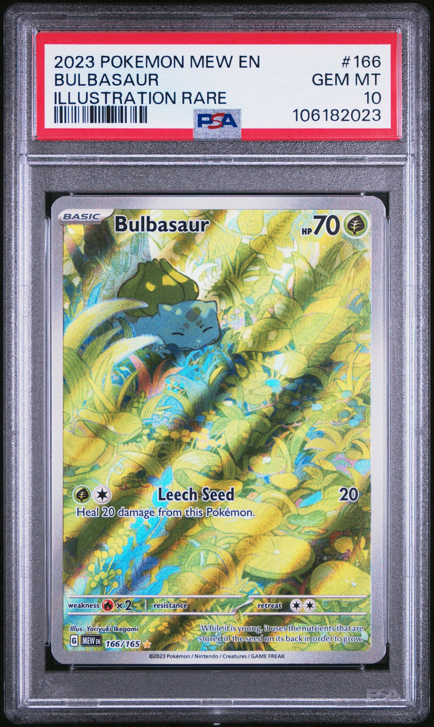 Bulbasaur Illustration Rare Pokemon Mew En-151 166 NM PSA 10