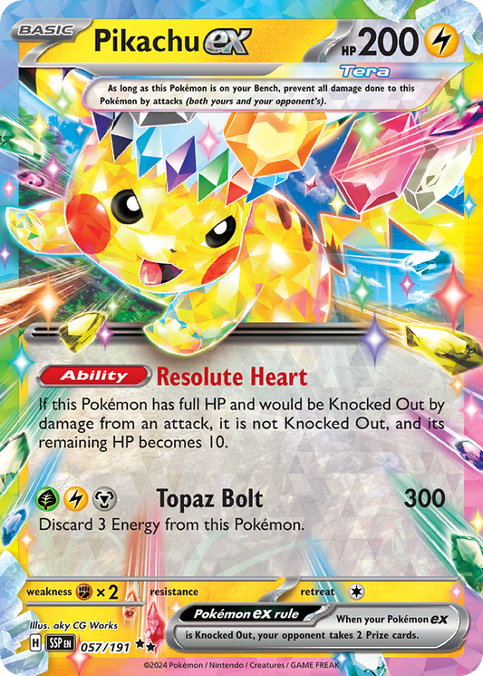 Pikachu ex (Tera, ex) (57/252) [Scarlet & Violet: Surging Sparks]