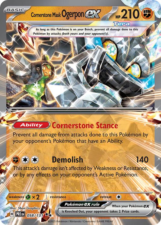 Cornerstone Mask Ogerpon ex (Tera, ex) (58/180) [Scarlet & Violet: Prismatic Evolutions]