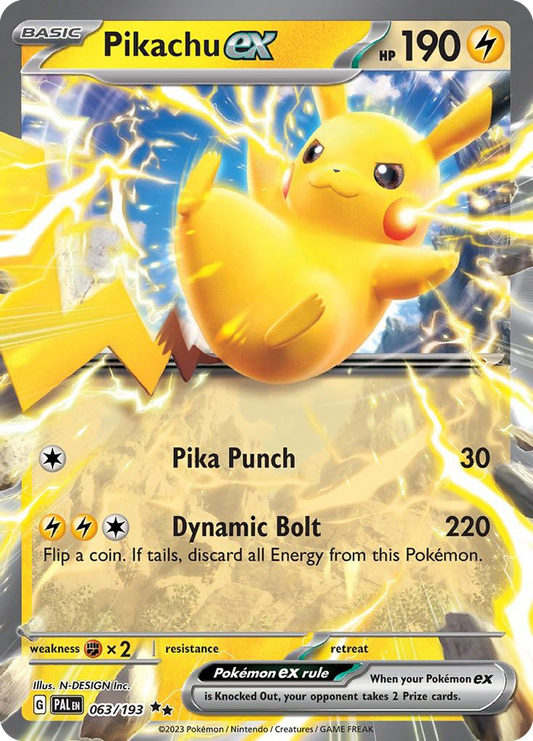 Pikachu ex (ex) (63/279) [Scarlet & Violet: Paldea Evolved]