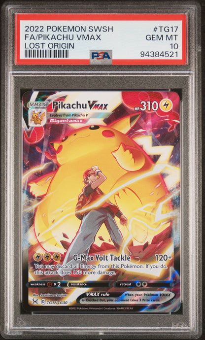 PSA 10 GEM MT PIKACHU VMAX #TG17 LOST ORIGIN 2022