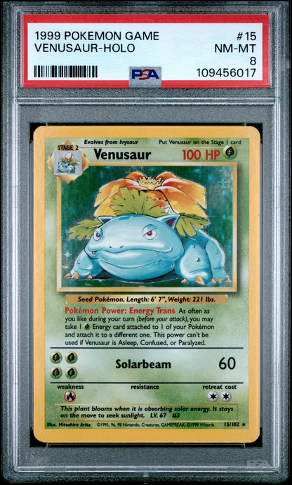 Venusaur-Holo Pokemon Game 15 NM PSA 8