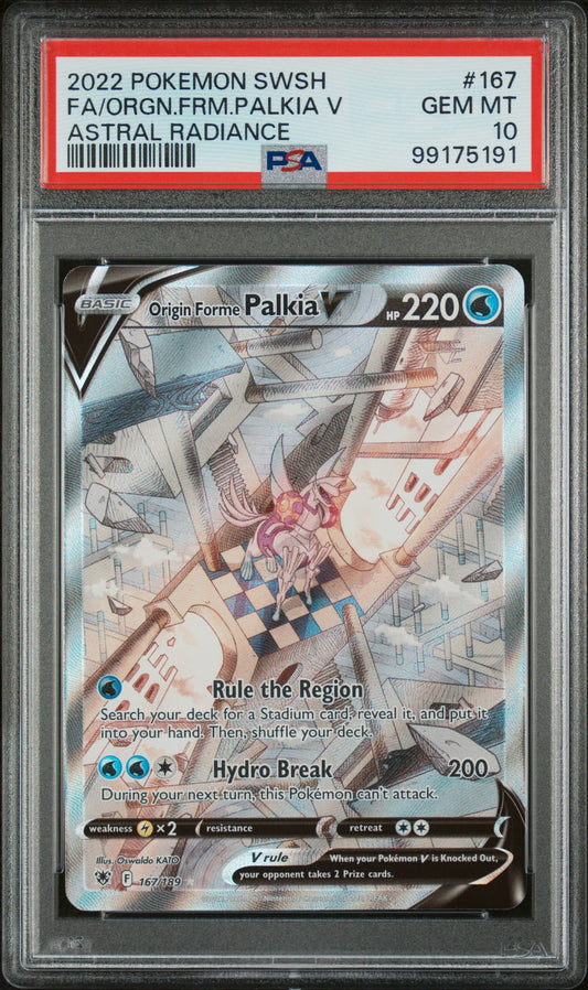 Origin Forme Palkia V Pokemon Sword & Shield Astral Radiance 167 NM PSA 10