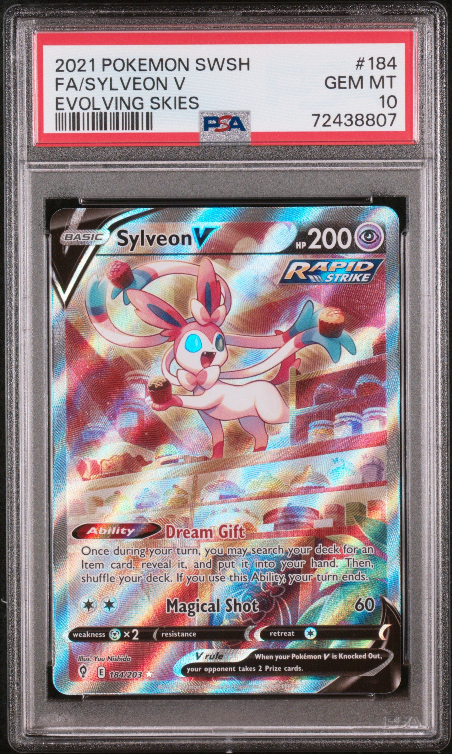 Fa/Sylveon V Evolving Skies Pokemon Sword & Shield Evolving Skies 184 NM PSA 10