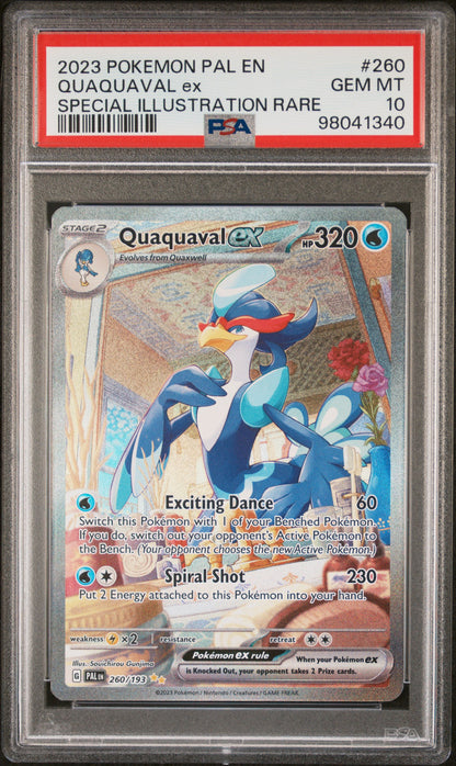 PSA 10 GEM MT QUAQUAVAL EX #260 SPECIAL ILLUSTRATION RARE 2023