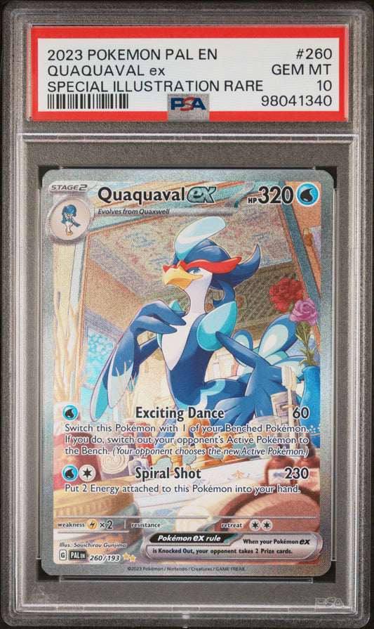 PSA 10 GEM MT QUAQUAVAL EX #260 SPECIAL ILLUSTRATION RARE 2023