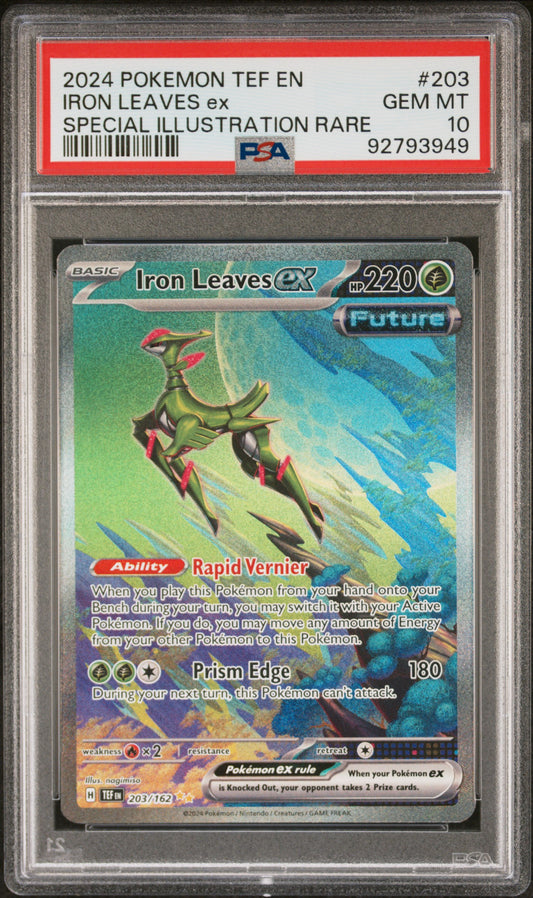 PSA 10 GEM MT IRON LEAVES ex #203 SPECIAL ILLUSTRATION RARE 2024