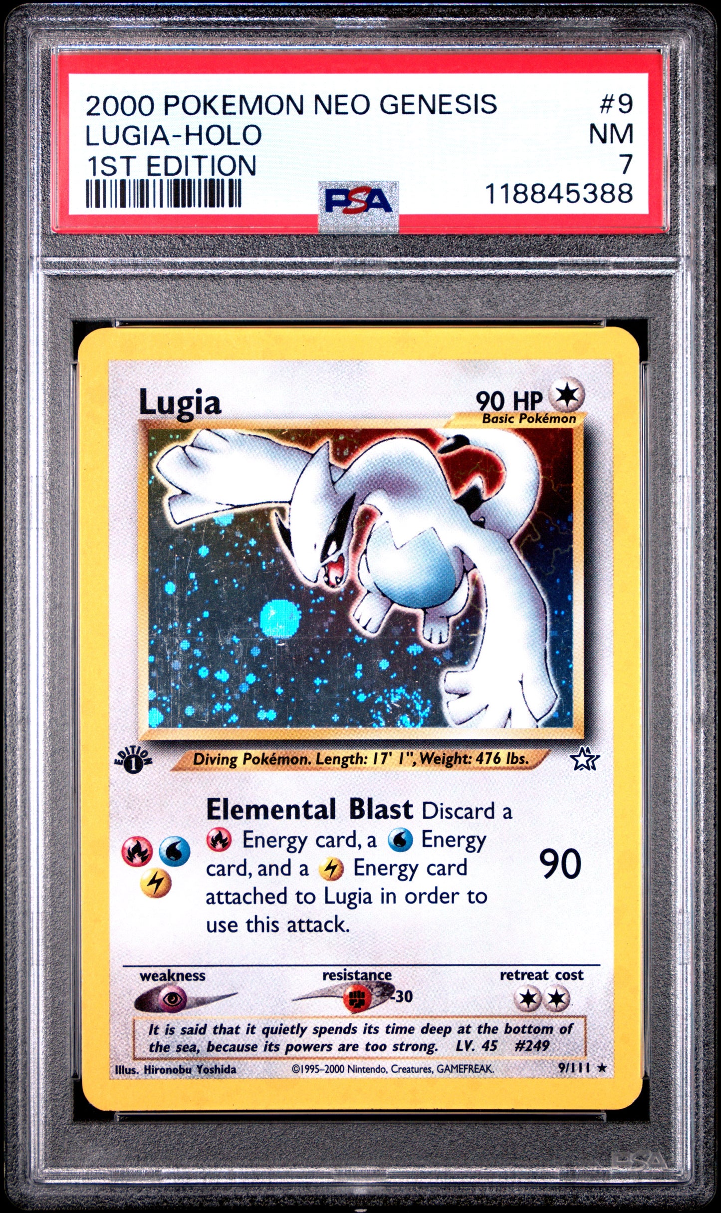 PSA 7 NM LUGIA-HOLO #9 1ST EDITION 2000