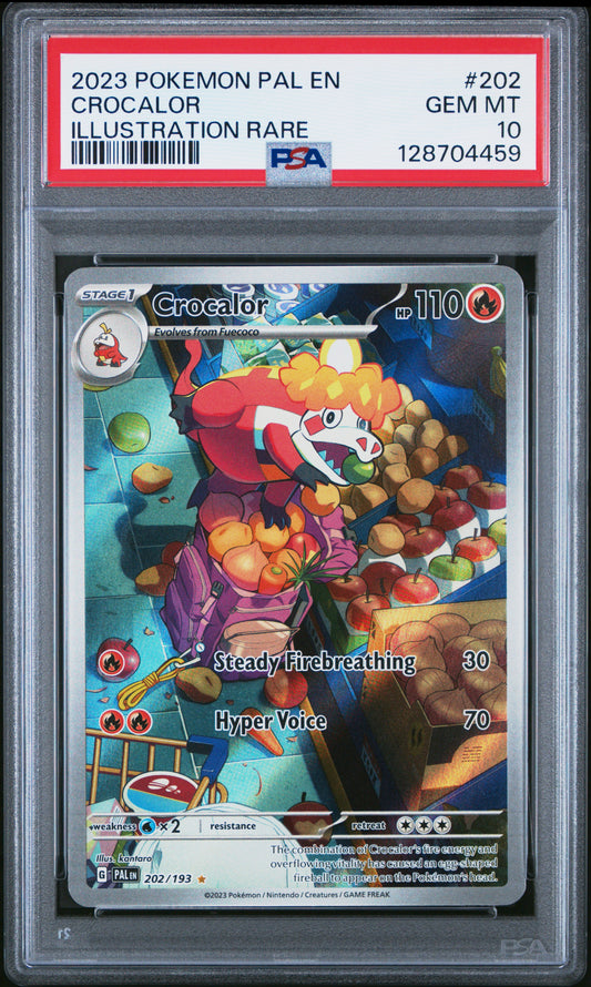 Crocalor Pokemon Pal En-Paldea Evolved 202 NM PSA 10