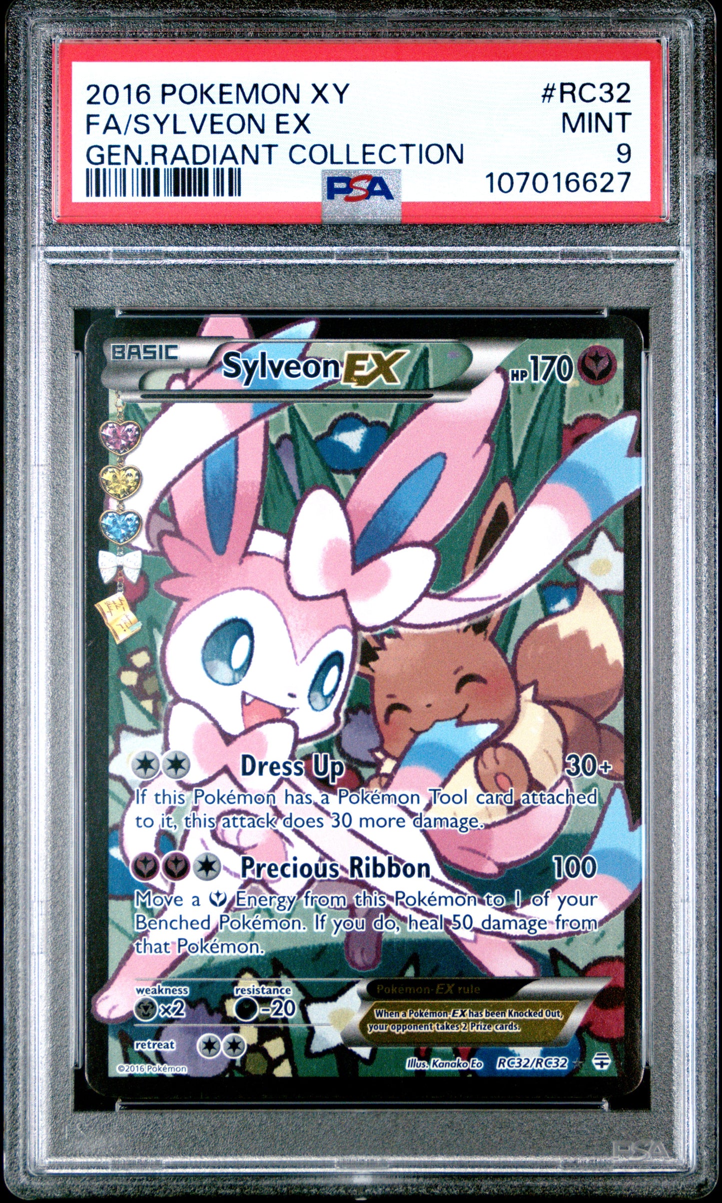 PSA 9 MINT FA/SYLVEON EX #RC32 GEN.RADIANT COLLECTION 2016