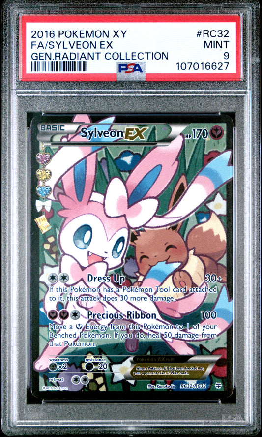 PSA 9 MINT FA/SYLVEON EX #RC32 GEN.RADIANT COLLECTION 2016