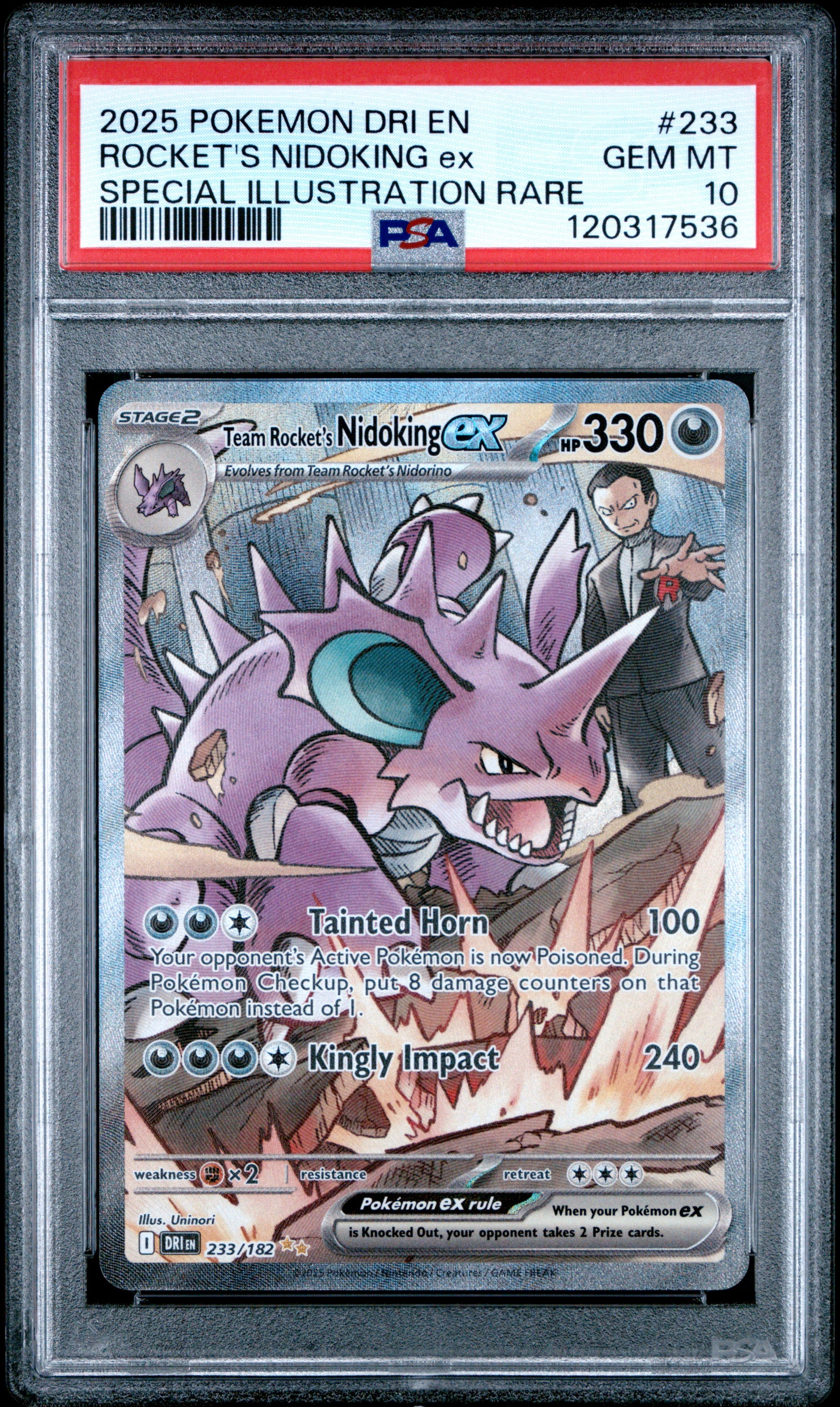 Rocket's Nidoking Ex Special Illustration Rare Pokemon En-Destined Rivals 23 NM 