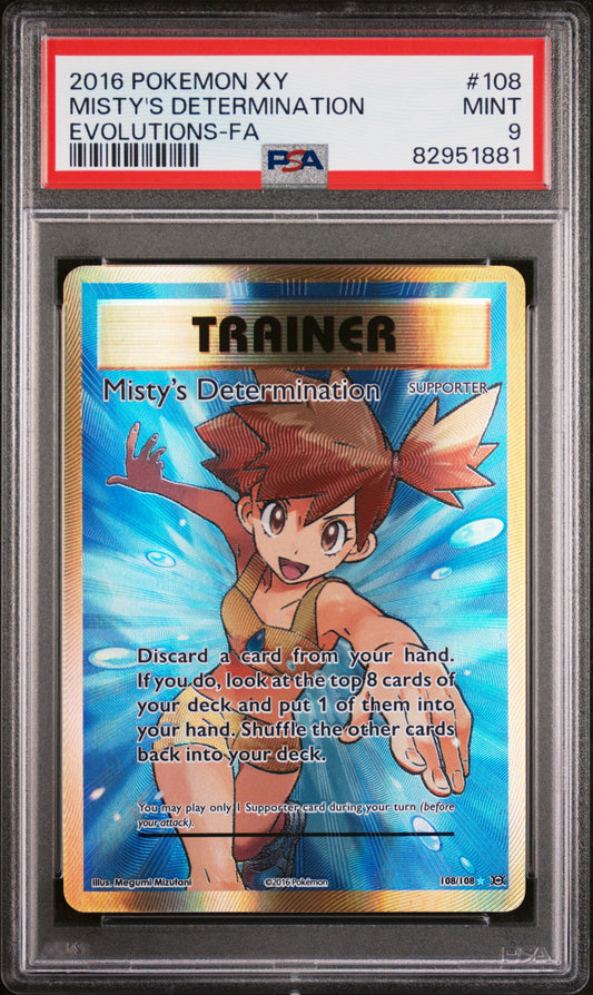 Misty's Determination Pokemon Xy Evolutions 108 NM PSA 9