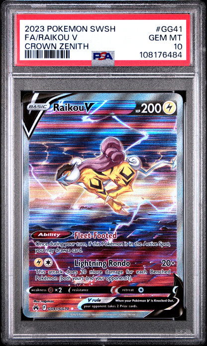 PSA 10 GEM MT FA/RAIKOU V #GG41 CROWN ZENITH 2023