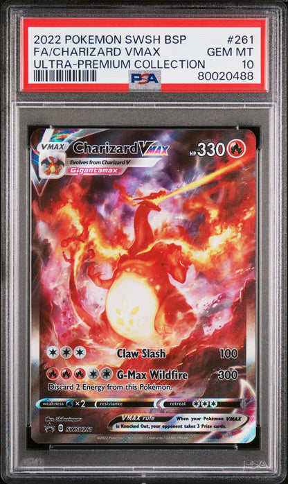 PSA 10 GEM MT FA/CHARIZARD VMAX #261 ULTRA-PREMIUM COLLECTION 2022