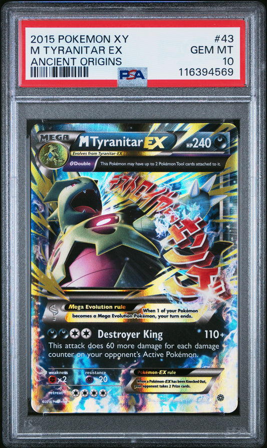 M Tyranitar Ex Pokemon Xy Ancient Origins 43 NM PSA 10