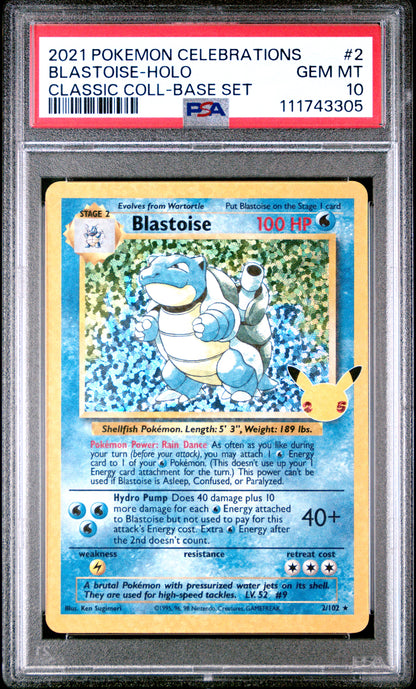 Blastoise-Holo Classic Coll-Base Set Pokemon Celebrations Classic Collection 2 N