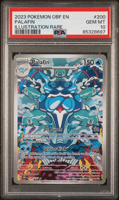 Palafin Illustration Rare Pokemon Obf En-Obsidian Flames 200 NM PSA 10