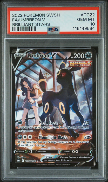 PSA 10 GEM MT UMBREON V #TG22 BRILLIANT STAR 2022